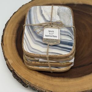 New With Tags ThirstyStone 4 Piece 5"x 7" appetizer plates